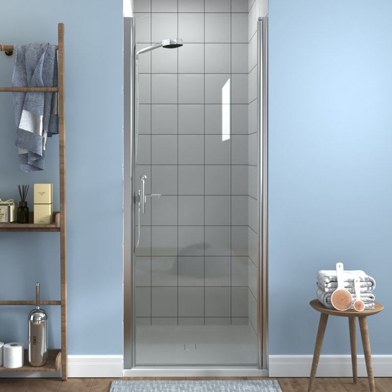 30-32 in.W x 72 in.H Pivot Frameless Glass Shower Door with SGCC Certified Glass, Chrome