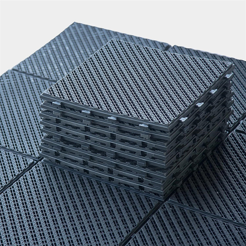 Carreaux de terrasse à emboîtement de patio, 36, Gris foncé