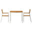 2 - Person Wood Patio Dining Set with Square Table