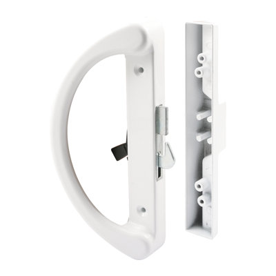 Poignée de porte coulissante à crochet moulé sous pression, blanc (1 ensemble)