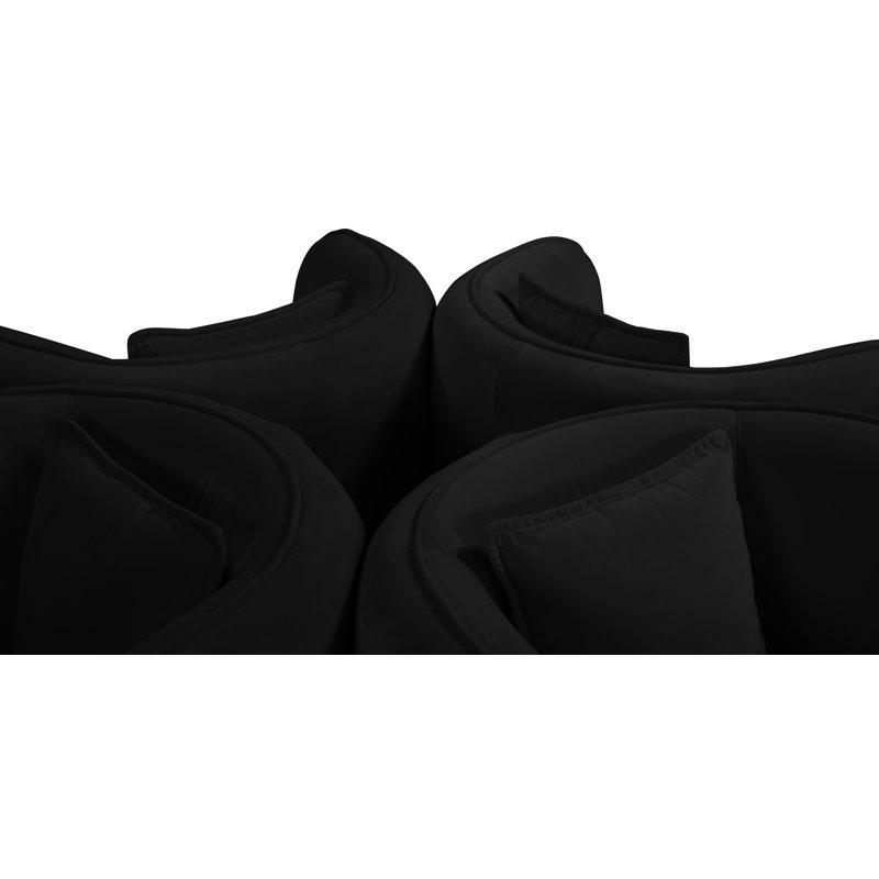 72'' Velvet Sofa, Black Velvet 