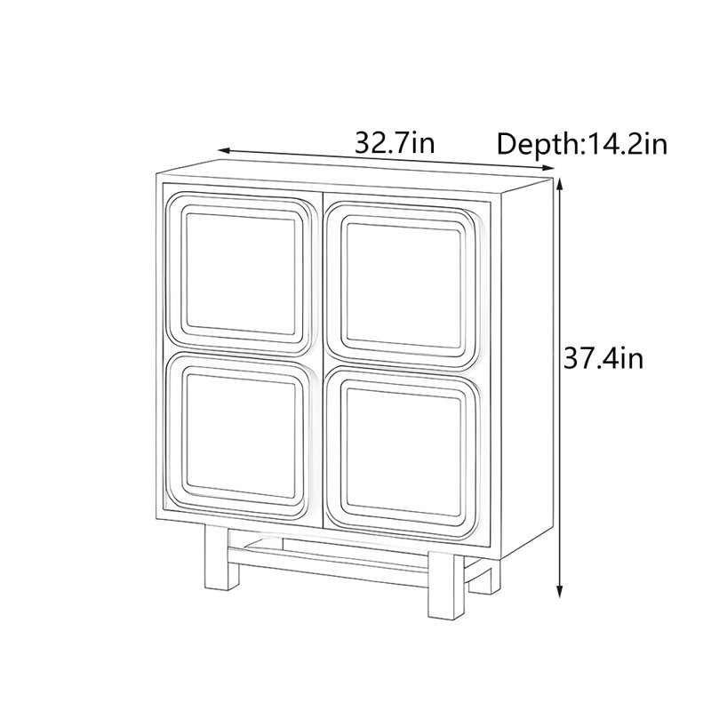 Armoire d'entrée en bois massif de style Mid-Century
