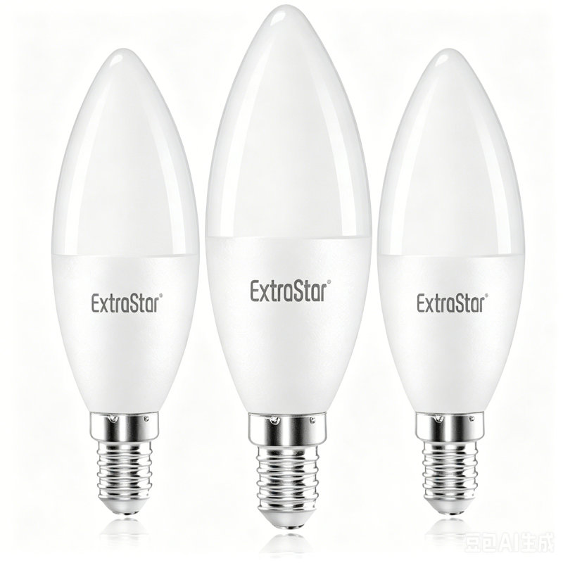 3-Pack 6W E14 LED Light Bulbs,6500K