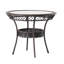 Table de patio Multi Pe 34 po, plateau en verre transparent avec espace de rangement rond et espace de rangement