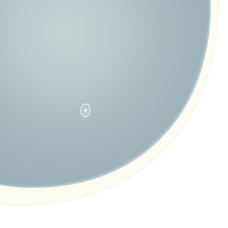 Eva Round Perimeter Lighted Mirror with Memory Dimmer and Defogger, 30" x 30"