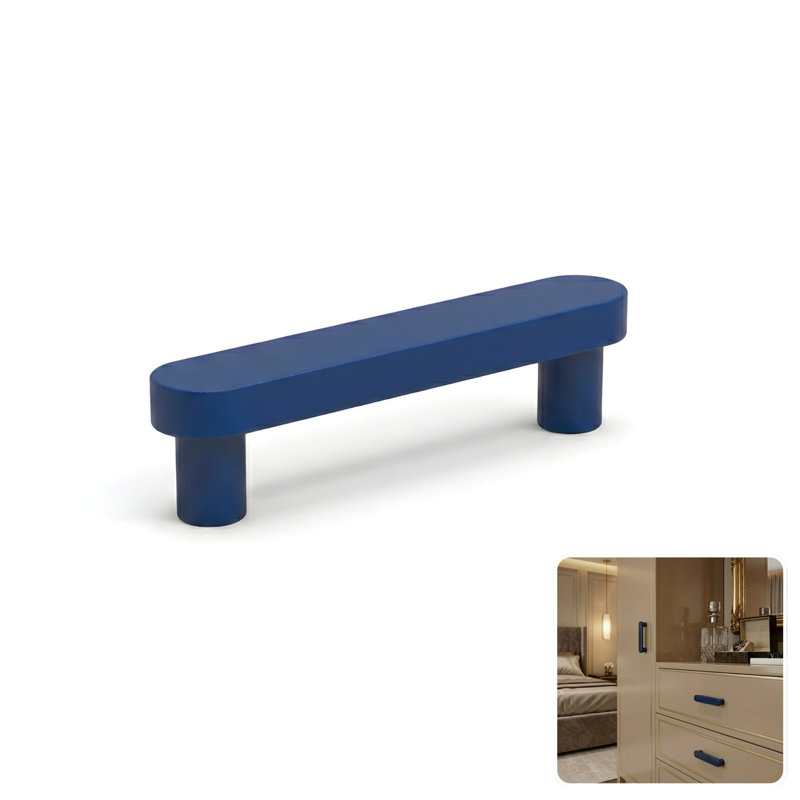 ROUS Hardware Mid-Century Modern Cabinet Handle 1-Count, Polo (Navy Blue), 5''