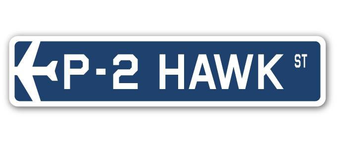 Plaque de rue Bowdon P-2 Hawk Air Force, H 4 po x l 18 po x P 1 po