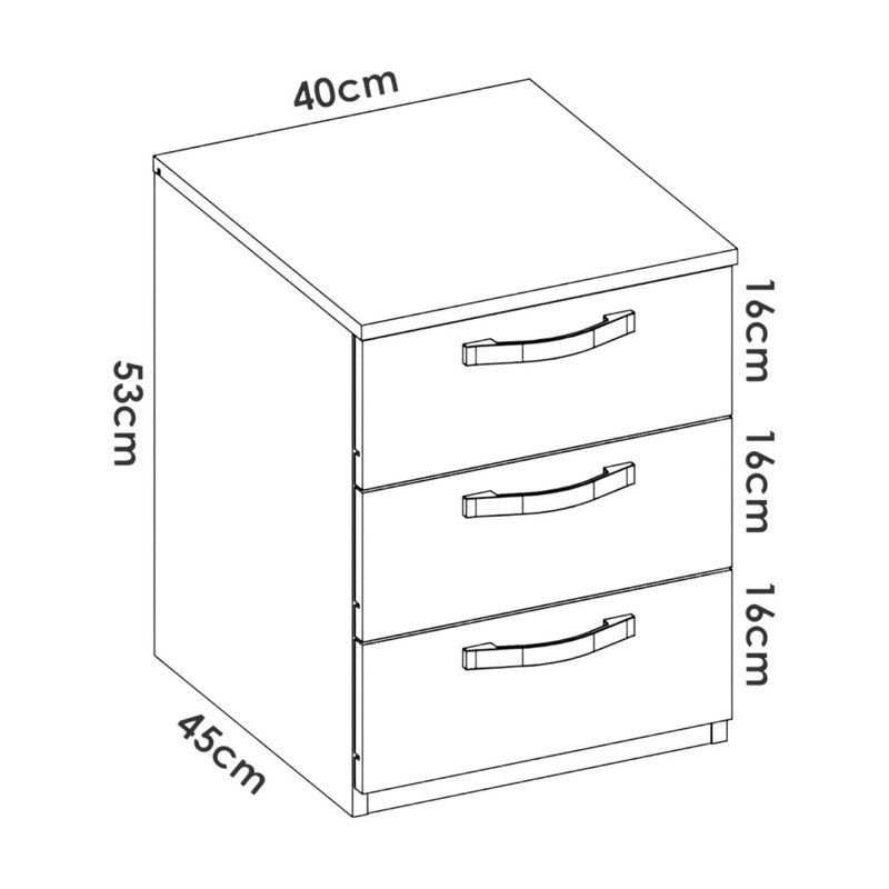 40.4cm W Manufactured Wood Bedside Table