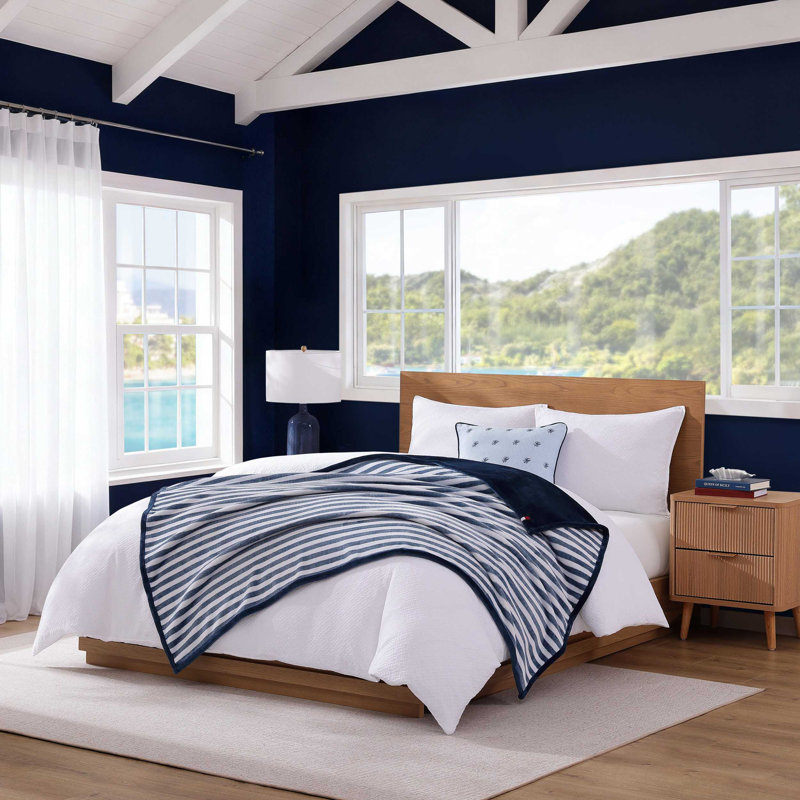 Jeté Tommy Hilfiger, Laguna Beach - rayures bleues