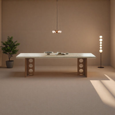 Mid-Century Minimalist Rectangular Dining Table