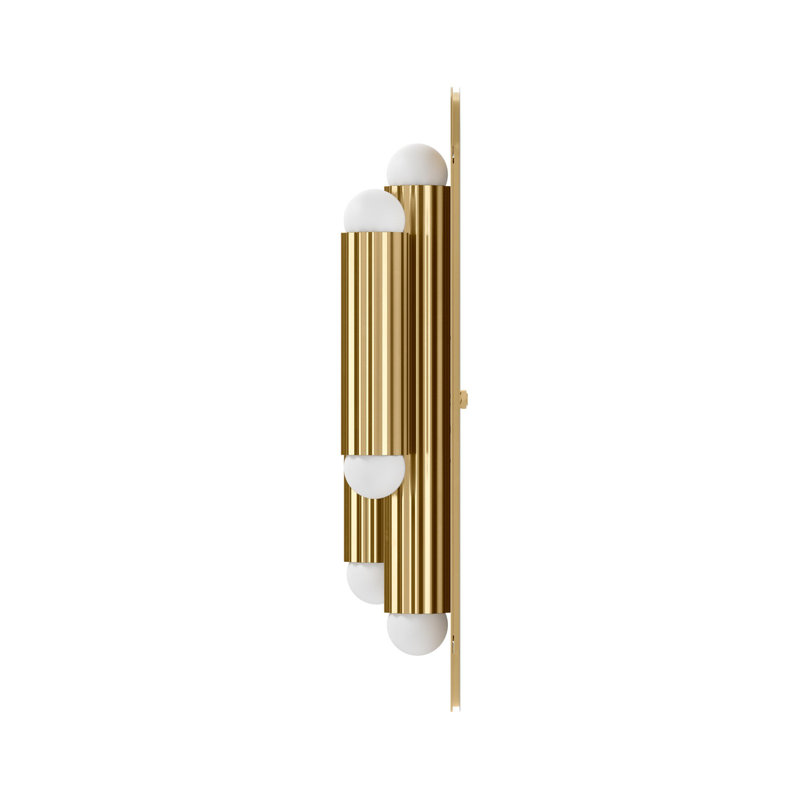 Vesta 6 - Light Sconce, Burnished Brass