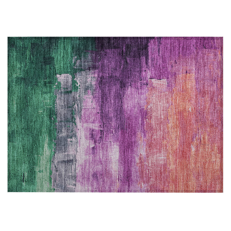 Machine Washable Indoor/Outdoor Claudian ACN1479 Purple Rug, Rectangle 1'8" x 2'6"