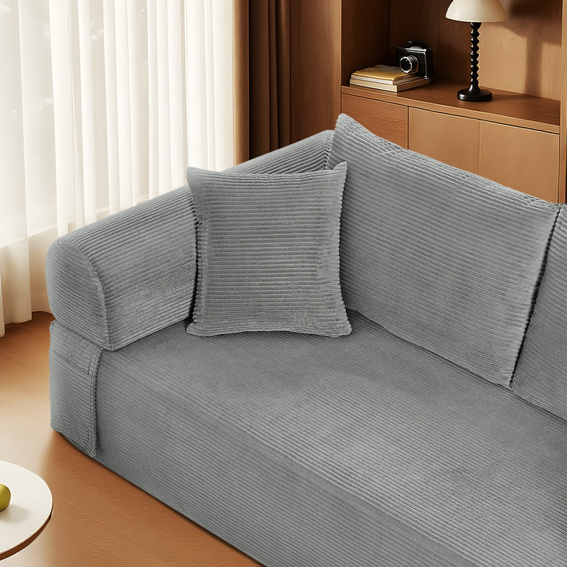 Boneless 3 Seater Couch for Living Room,83" Sofa in a Box,Cloud Sofa Bed with Tufted Cushion & Backrest, Corduroy Boneless Couch Upholstered Floor Sofa with Storage Pockets,No Assembly Required