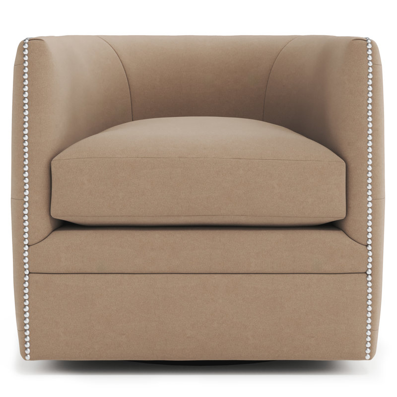 Palazzo Swivel Barrel Chair, Tan Polyester