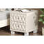 Dainty Beige Velvet Bedside Storage With 2 Drawers, Crystal - Studded Handles And Button Pattern, Frame Regal Style, Solid