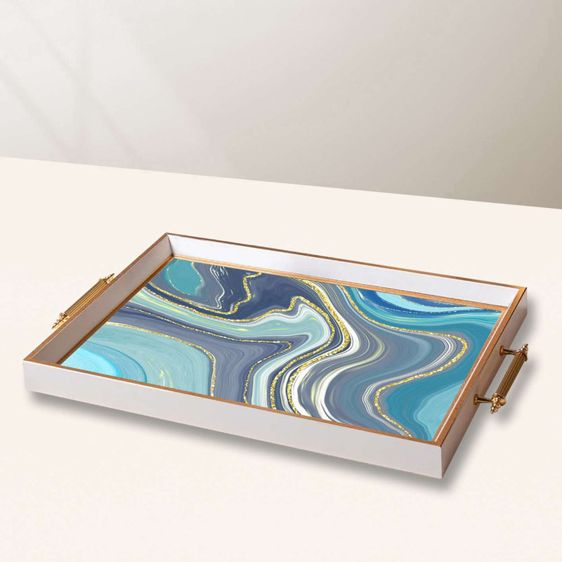 Élégant plateau de service en verre 19,7 x 11,4 x 1,4 pouces | 100% verre de haute qualité | Parfait pour recevoir et servir | Conception élégante et fonctionnelle pour la maison et les fêtes | Durable et facile à nettoyer
