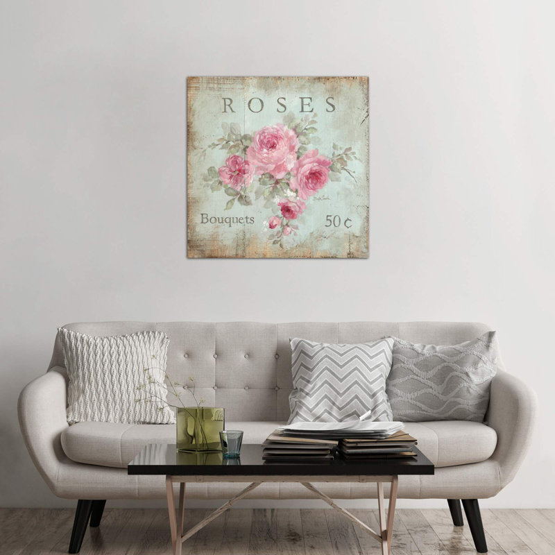 Rose Bouquets (50 Cents) by Debi Coules - Print on Canvas, No Frame, 93.98 cm H x 93.98 cm W x 1.91 cm D