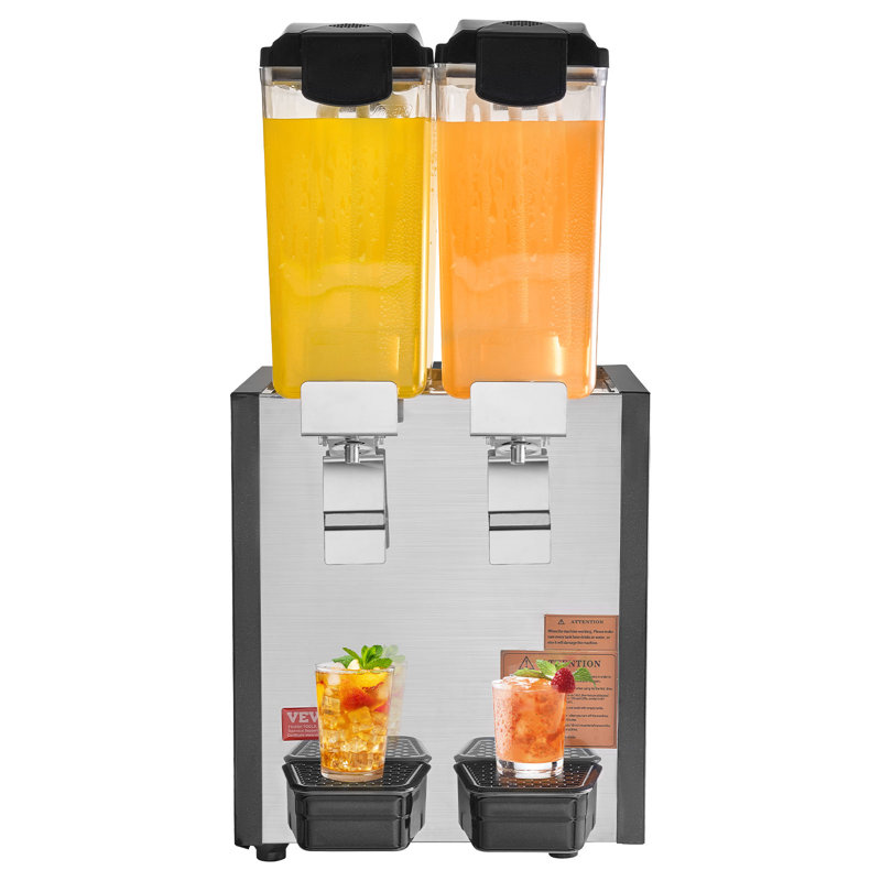Commercial Beverage Dispenser 10L x 2 Tanks Cold Juice Ice Drink Dispenser