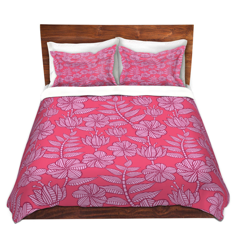  Ensemble de housse de couette Julia Grifol Kenia, 1 housse de couette grand + 2 taies standards, Rose / Gris