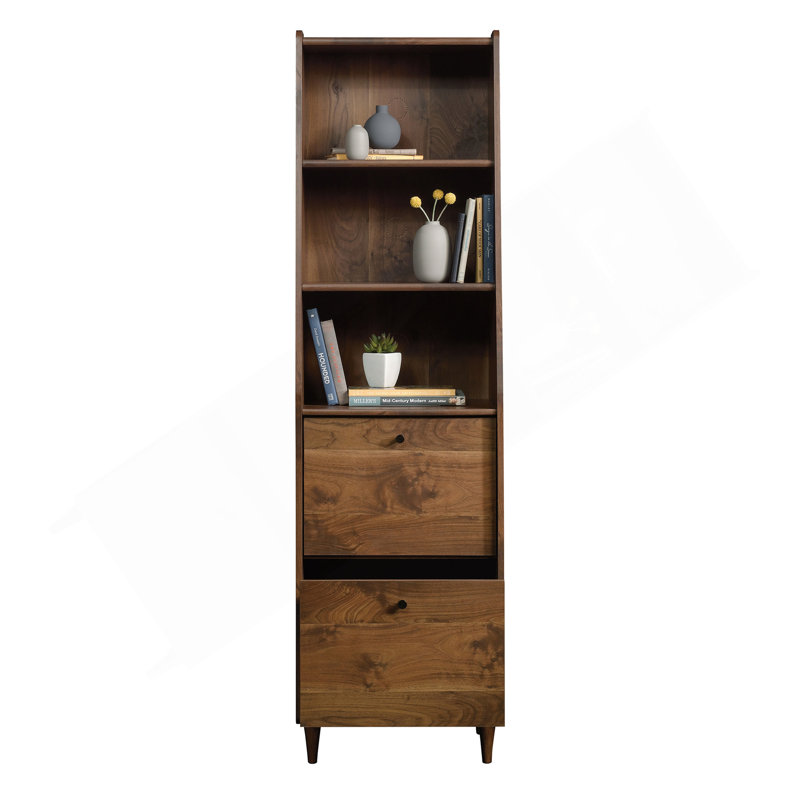Narrow Bookcase, Brown Finish
