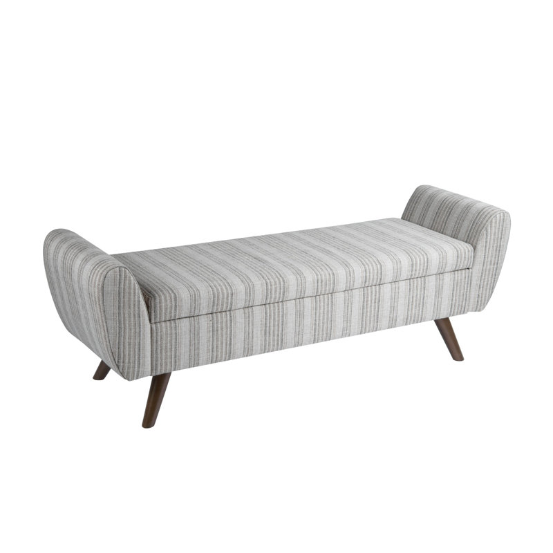 Banc de rangement rembourré Amsi, Gray Stripe