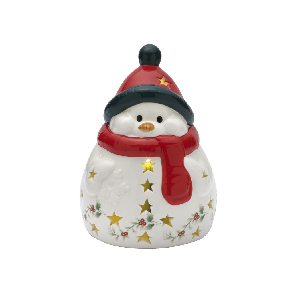 Pfaltzgraff Winterberry 6.75 in. LED Snowman Figurine Pfaltzgraff