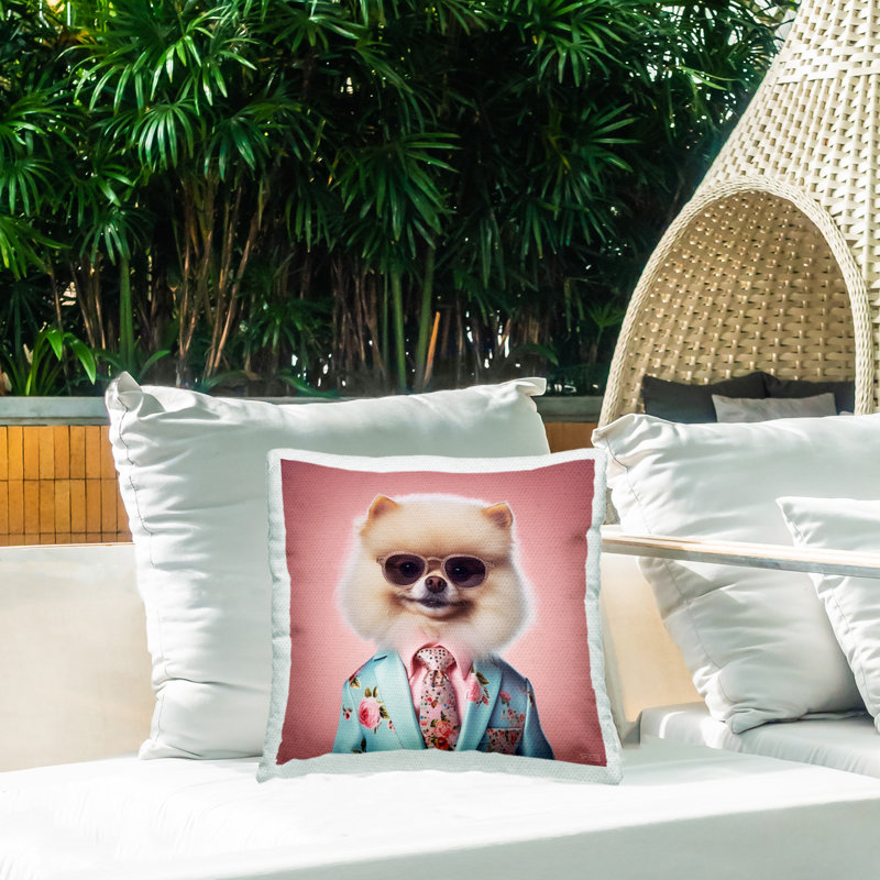 Coussin d'extérieur Fluffy Trendy Dog