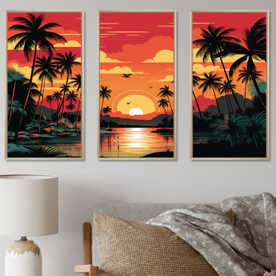 Orange Sunset Bold Landscape I - Coastal Sunset Wall Art