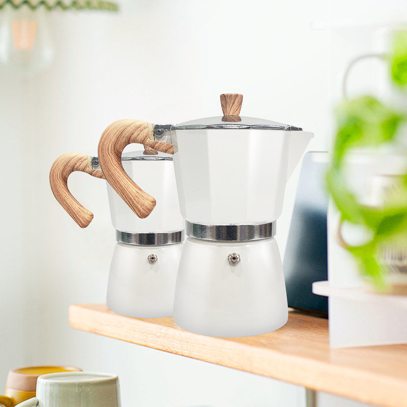 Belfry Kitchen Hoyt Stovetop Espresso Maker, White