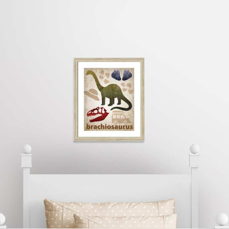 Adhésif décoratif dinosaures-03 ', H 26,5 po x l 22,5 po x P 0,625 po, Cadre plat beige