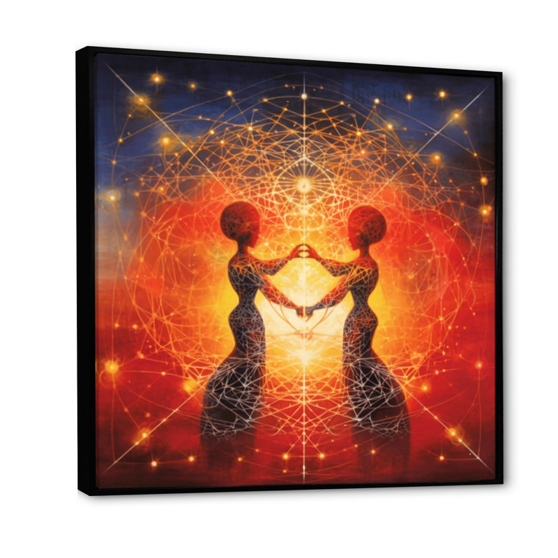«Twin Flame Universe», impression sur toile, Cadre flottant noir, H 24 po x l 24 po x P 1 po