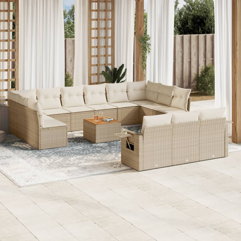 Ensemble de canapé de jardin Vidaxl beige