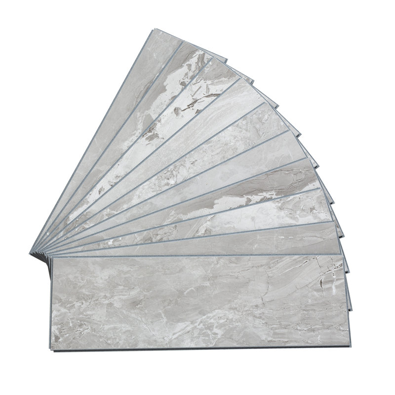 Palisade 22.8 in. x 7.31 in. Interlocking Vinyl Waterproof Wall/Backsplash Tiles, Smoky Sky