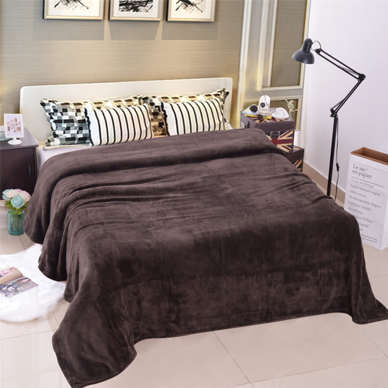 Plain Weave / Muslin Throw Blanket, King, Coffee