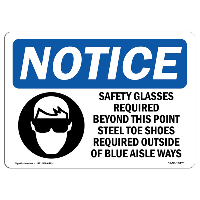 Safety Glasses Required Beyond Sign