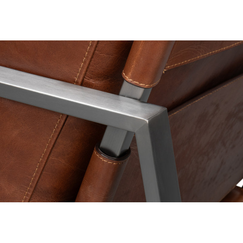 Edmonds Leather Armchair, Brown Leather