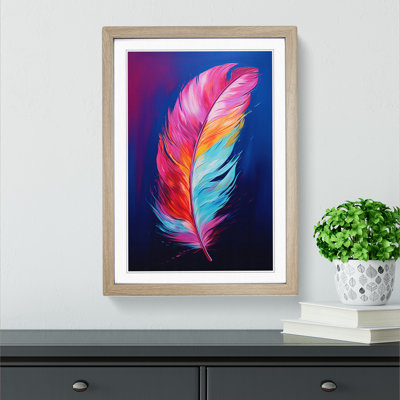 XYZ-FRM-V1223-686 Feather Gestural No.2 1 Piece Single Picture Frame Wall Art
