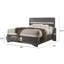 Lit double traditionnel gris avec espace de rangement - Bois d'ingénierie pour une chambre confortable avec des meubles de qualité