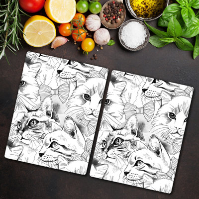 Leeloo Tempered Glass Cats Chopping Board