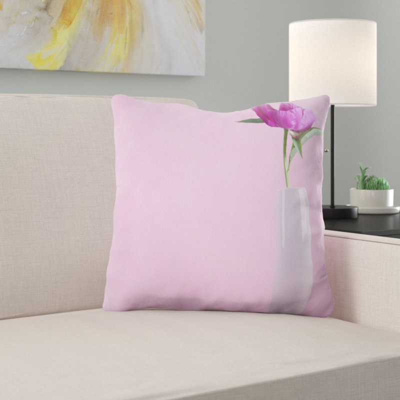 Housse de coussin carré fleur