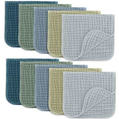 Comfy Cubs Muslin Burp Cloths 20" x 10"  - Large, 6-Layer, Ultra Absorbent 100% Cotton for Baby Spit-Up, Drool, and Messes