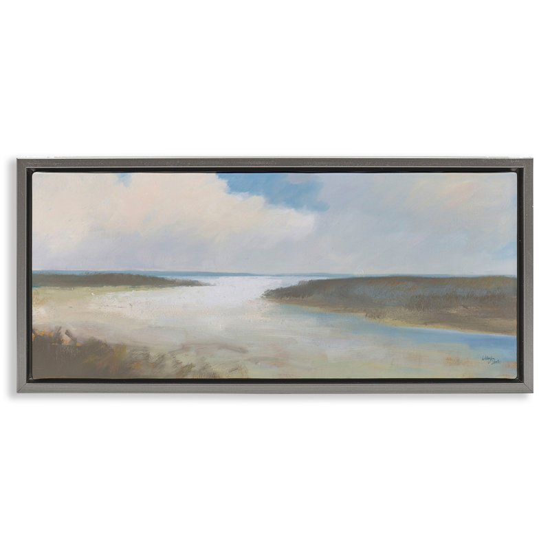 «Soft Coastal Shore» par Wellington Studio, Cadre gris, H 11 po x l 25 po