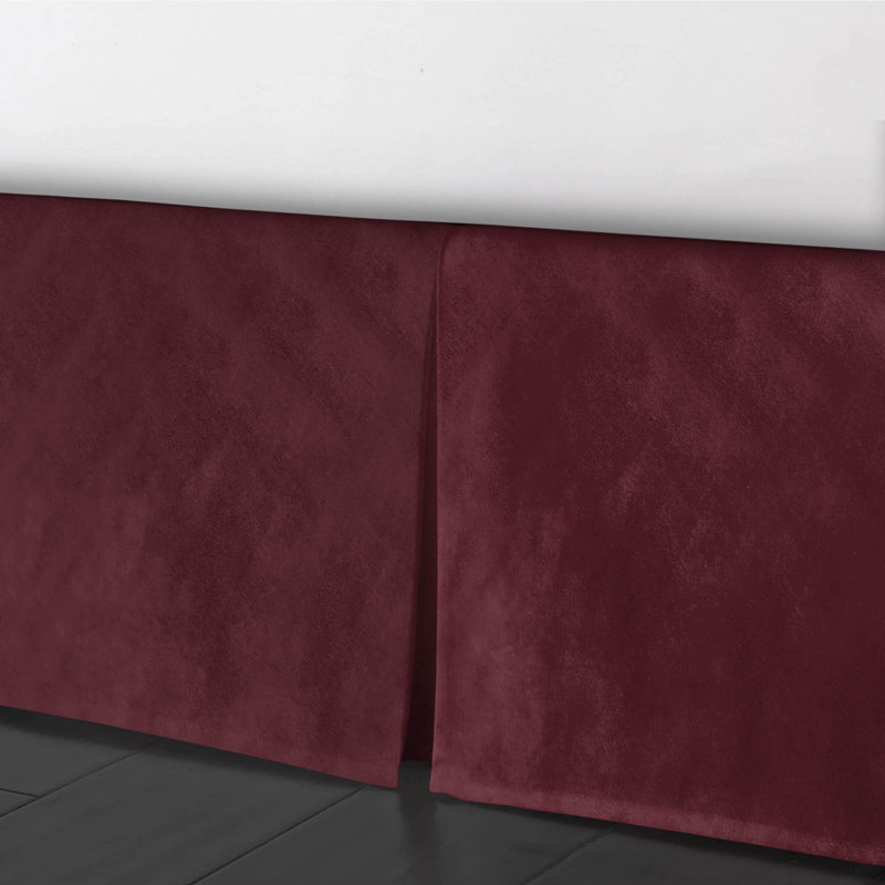 Velvet Bed Skirt, Red, 18", Twin
