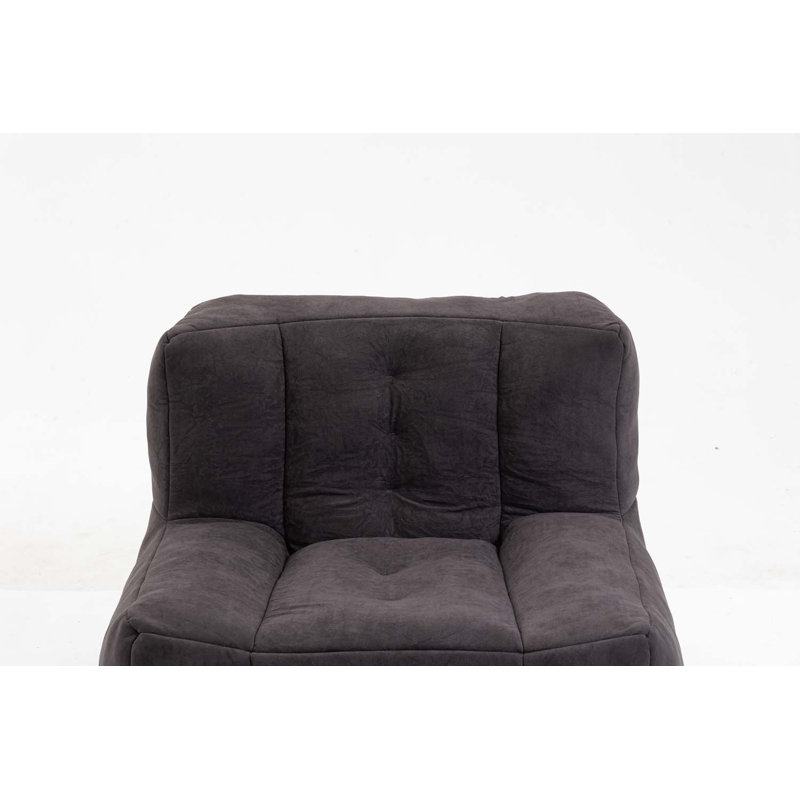 Fauteuil à billes très doux et confortable pour la détente, idéal pour diverses pièces, Velours noir