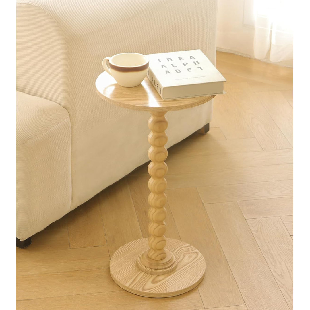 Modern Accent Table Martini Table with Solid Wood Leg Round End Tables Side Table