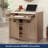 Eraclio Library Bookcase, Brushed Oak Finish