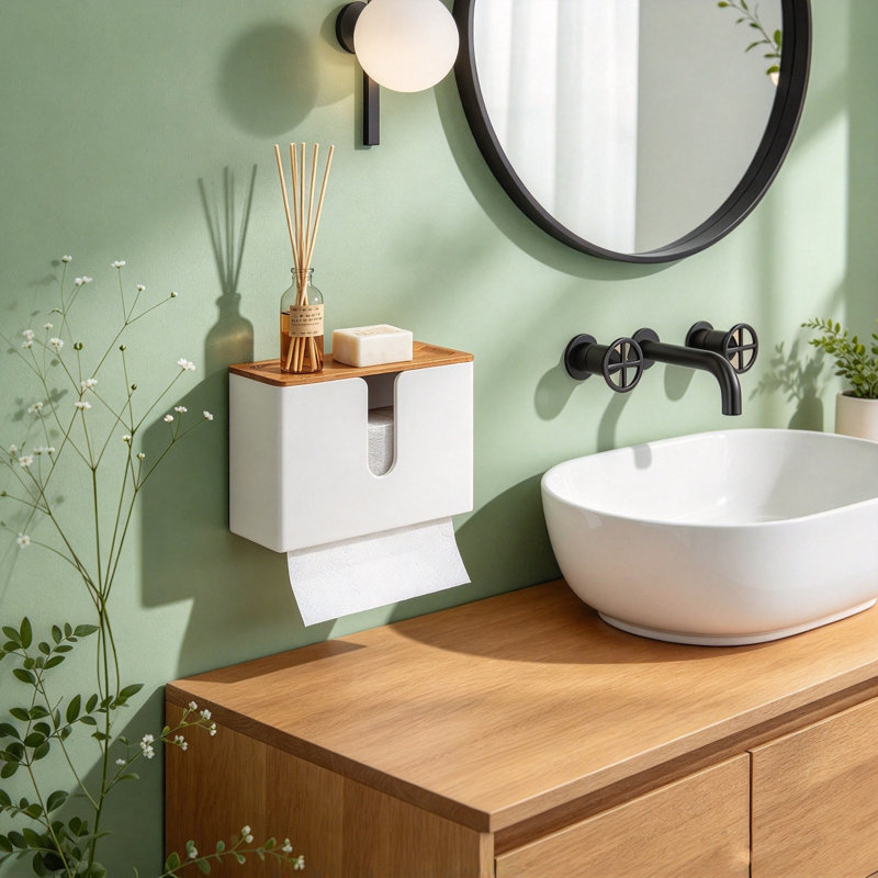 Bamboo Paper Towel Holder