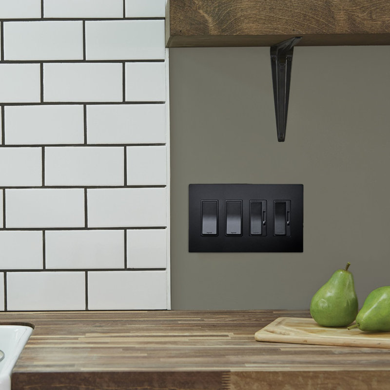 Legrand Radiant 4-gang Decorator Gfci Screwless Wall Plate, Graphite