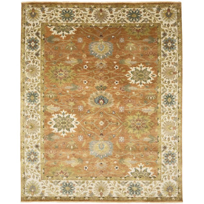 Rust Orange Floral Handmade 8x10 Oushak Chobi Oriental Area Rug