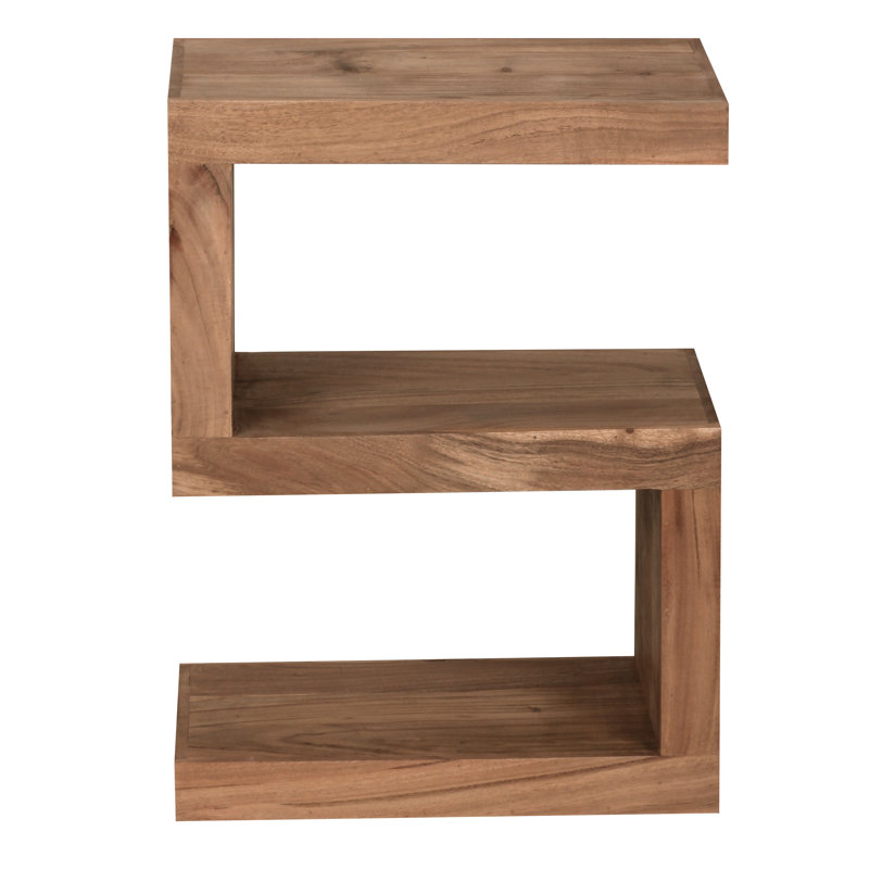 Leverett Solid Wood Pedestal End Table, Acacia